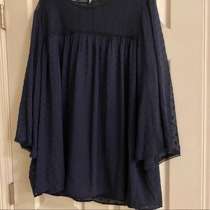 Suzanne Betro 3x Navy Blouse
